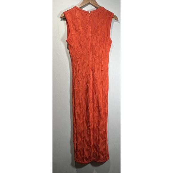 Coogi Australia Orange Sleeveless Sweater Dress Long 100% Mercerised Cotton SZ S - Picture 4 of 13